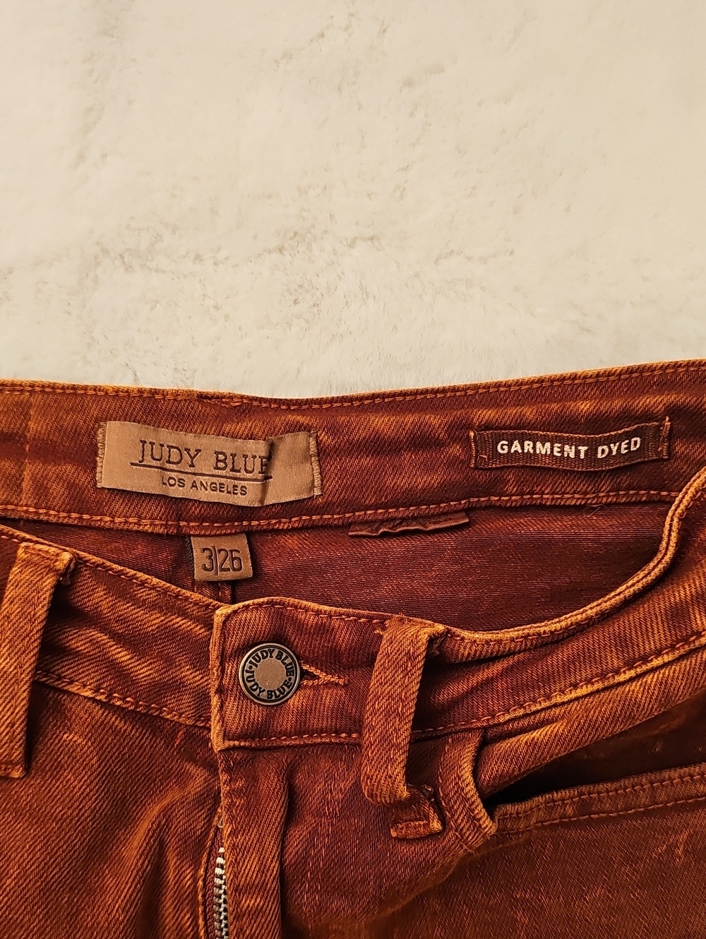 Judy Blue Retro Wide High Rise Pumpkin Spice Jeans Size 3/26 - Picture 9 of 13